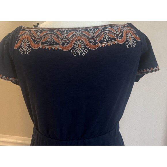 New Tory Burch Nell Embroidered Navy Dress, Size S - Picture 6 of 9